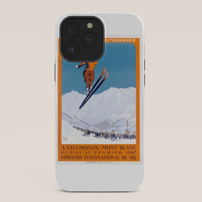 1927 Chamonix - Mont Blanc France Ski Championship Poster iPhone Case