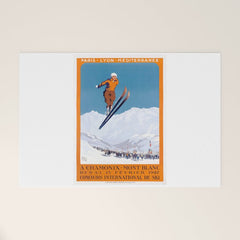 1927 Chamonix - Mont Blanc France Ski Championship Poster Welcome Mat