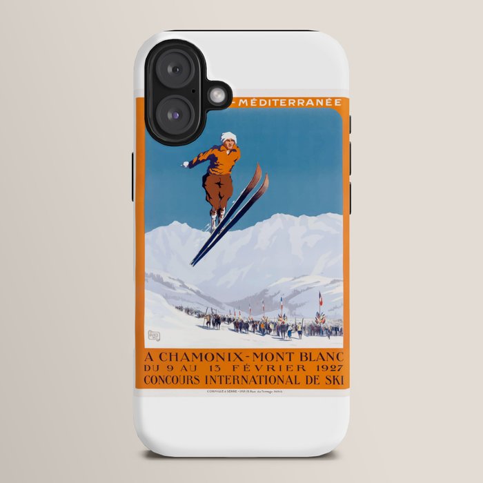 1927 Chamonix - Mont Blanc France Ski Championship Poster iPhone Case