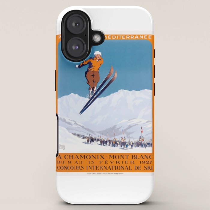 1927 Chamonix - Mont Blanc France Ski Championship Poster iPhone Case