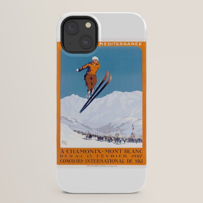 1927 Chamonix - Mont Blanc France Ski Championship Poster iPhone Case