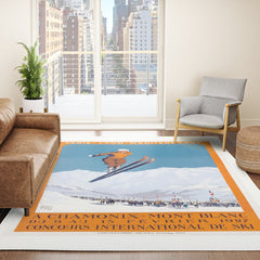 1927 Chamonix - Mont Blanc France Ski Championship Poster Rug