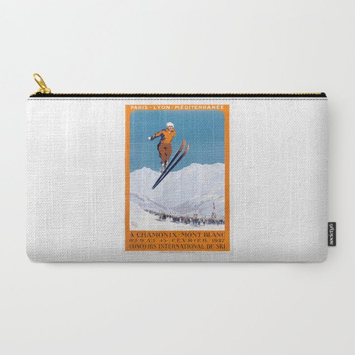 1927 Chamonix - Mont Blanc France Ski Championship Poster Carry All Pouch