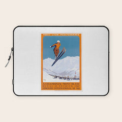 1927 Chamonix - Mont Blanc France Ski Championship Poster Laptop Sleeve