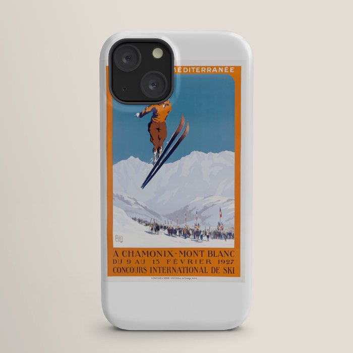1927 Chamonix - Mont Blanc France Ski Championship Poster iPhone Case