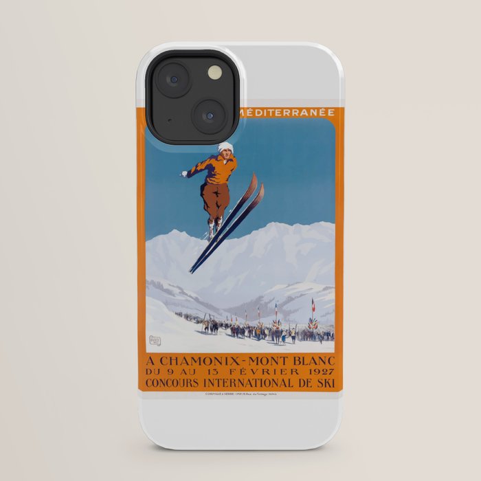 1927 Chamonix - Mont Blanc France Ski Championship Poster iPhone Case