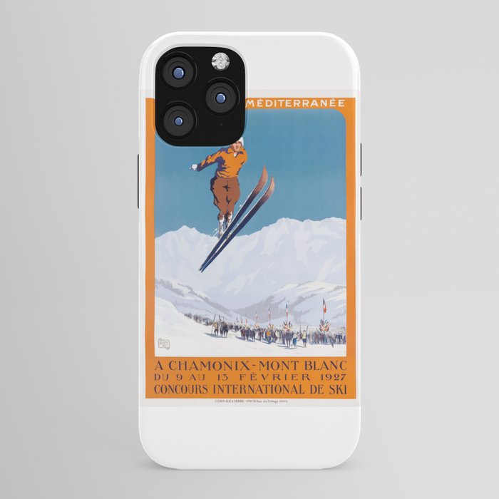 1927 Chamonix - Mont Blanc France Ski Championship Poster iPhone Case