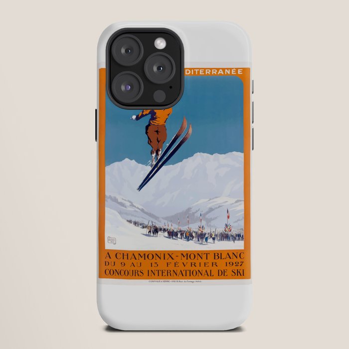 1927 Chamonix - Mont Blanc France Ski Championship Poster iPhone Case