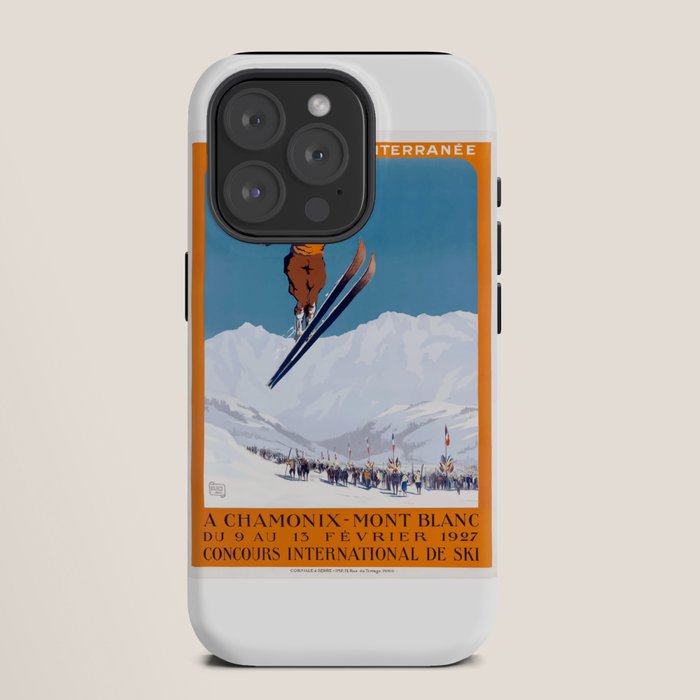 1927 Chamonix - Mont Blanc France Ski Championship Poster iPhone Case
