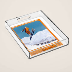 1927 Chamonix - Mont Blanc France Ski Championship Poster Acrylic Tray