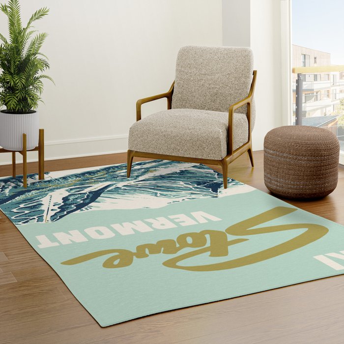 2021 Ski Stowe Vermont Vintage Poster  Rug