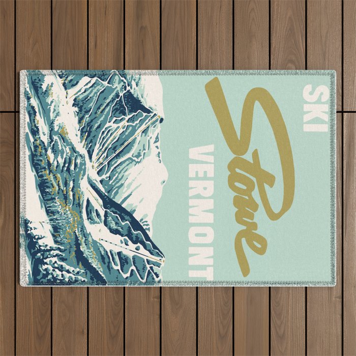 2021 Ski Stowe Vermont Vintage Poster  Outdoor Rug