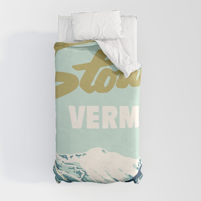 2021 Ski Stowe Vermont Vintage Poster  Duvet Cover