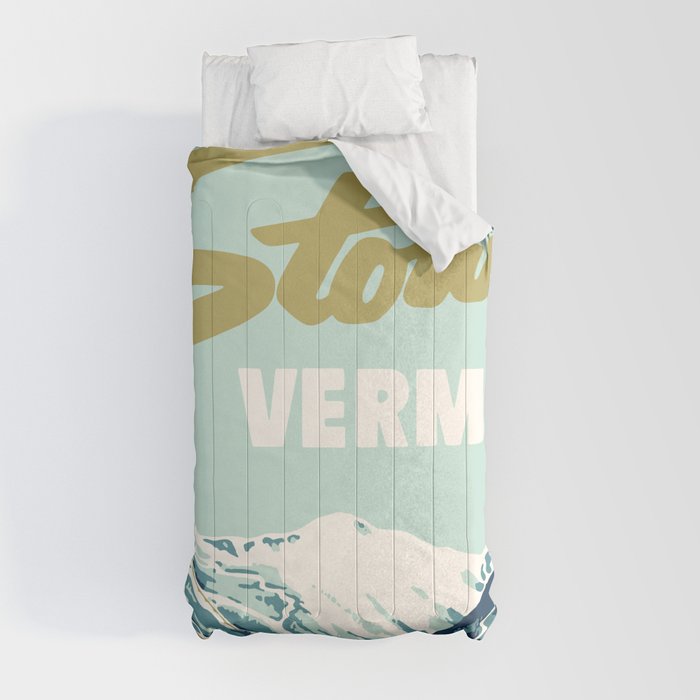 2021 Ski Stowe Vermont Vintage Poster  Comforter