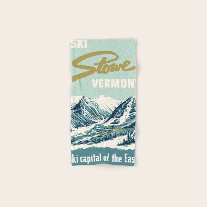 2021 Ski Stowe Vermont Vintage Poster  Bath Towel