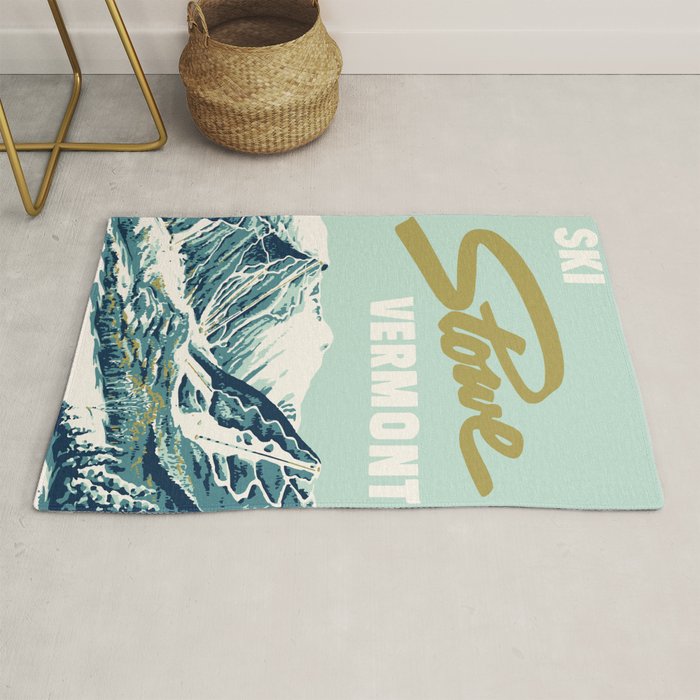 2021 Ski Stowe Vermont Vintage Poster  Rug