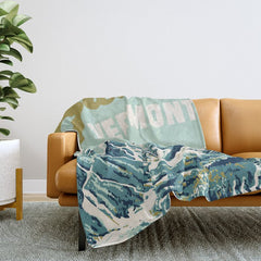 2021 Ski Stowe Vermont Vintage Poster  Throw Blanket