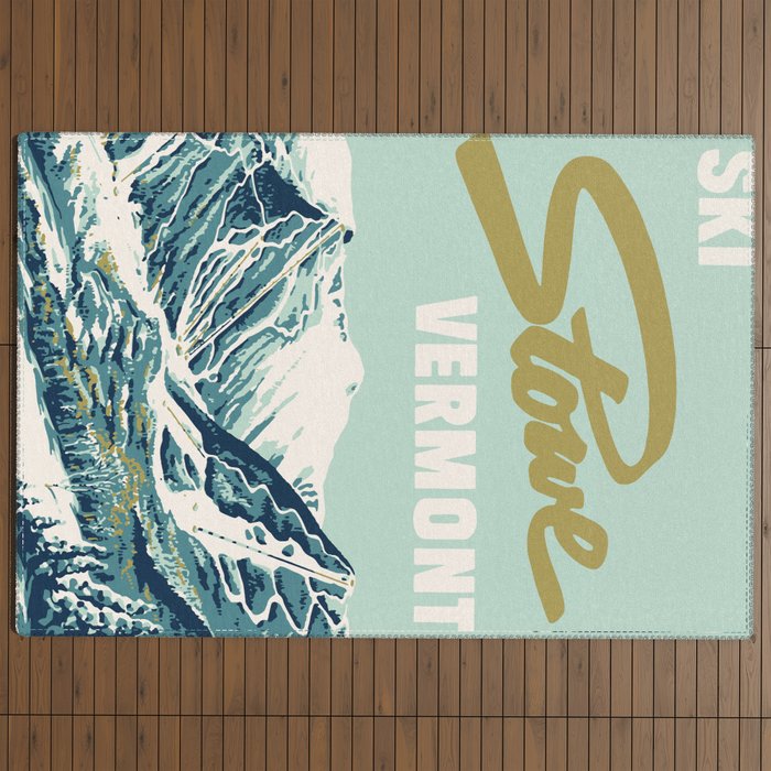 2021 Ski Stowe Vermont Vintage Poster  Outdoor Rug