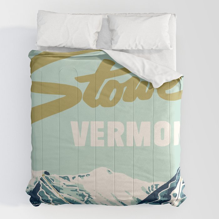 2021 Ski Stowe Vermont Vintage Poster  Comforter