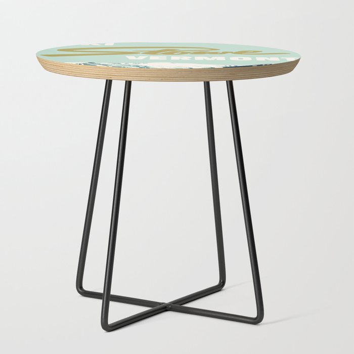2021 Ski Stowe Vermont Vintage Poster  Side Table