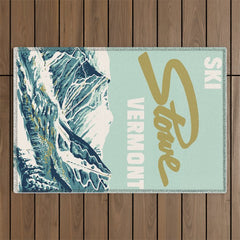 2021 Ski Stowe Vermont Vintage Poster  Outdoor Rug