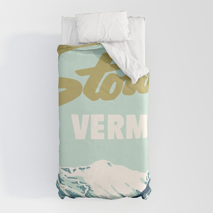 2021 Ski Stowe Vermont Vintage Poster  Duvet Cover