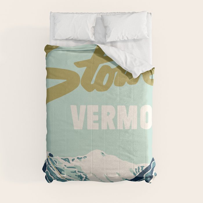 2021 Ski Stowe Vermont Vintage Poster  Comforter