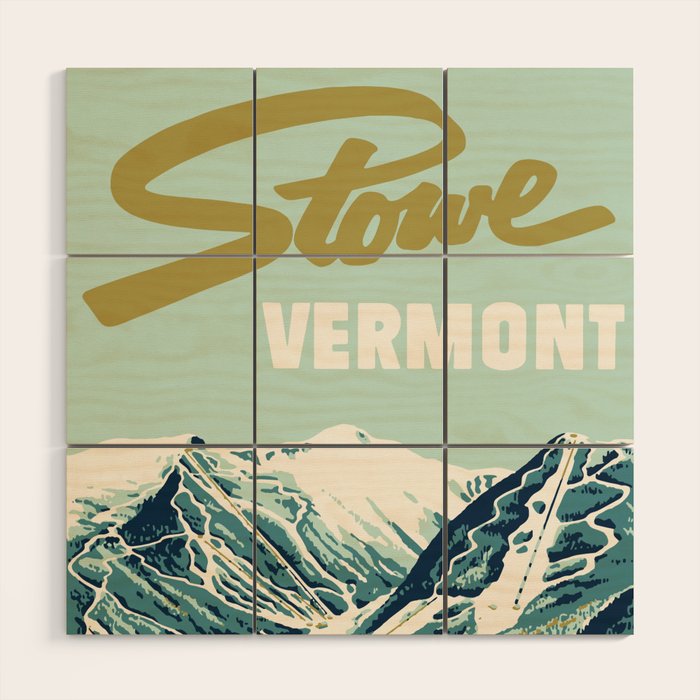 2021 Ski Stowe Vermont Vintage Poster  Wood Wall Art