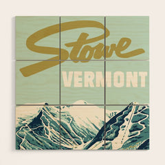 2021 Ski Stowe Vermont Vintage Poster  Wood Wall Art