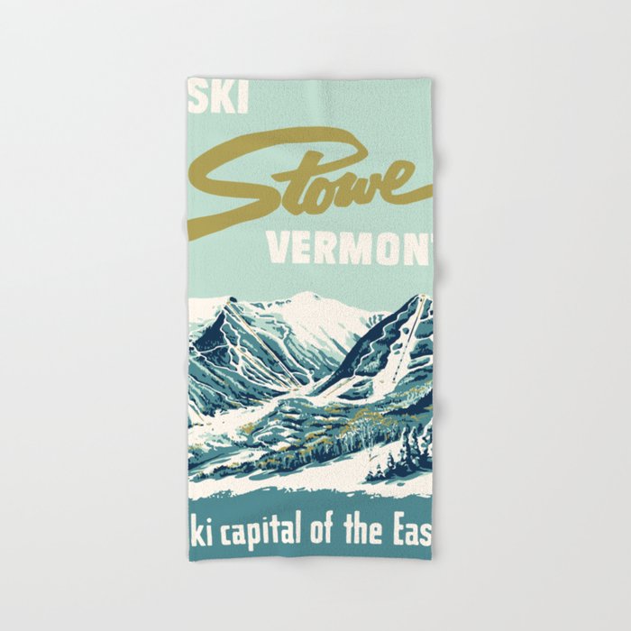 2021 Ski Stowe Vermont Vintage Poster  Bath Towel