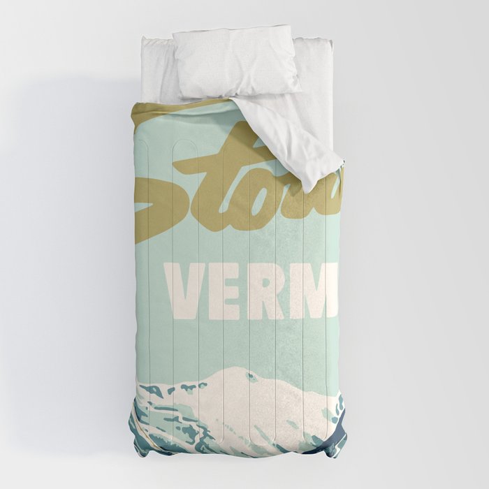 2021 Ski Stowe Vermont Vintage Poster  Comforter