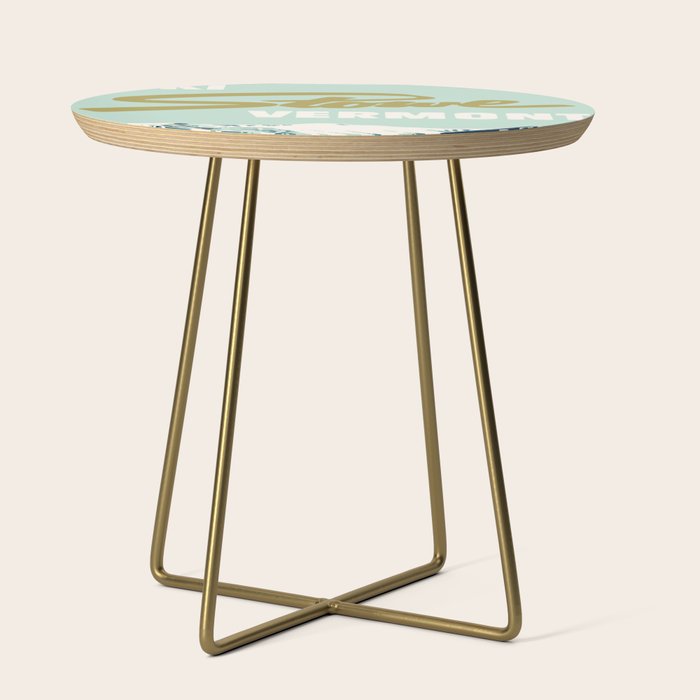 2021 Ski Stowe Vermont Vintage Poster  Side Table