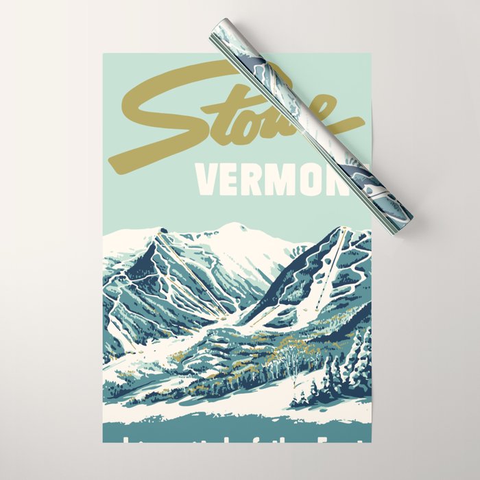 2021 Ski Stowe Vermont Vintage Poster  Wrapping Paper