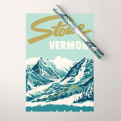 2021 Ski Stowe Vermont Vintage Poster  Wrapping Paper