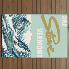 2021 Ski Stowe Vermont Vintage Poster  Outdoor Rug