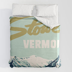 2021 Ski Stowe Vermont Vintage Poster  Duvet Cover