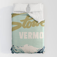 2021 Ski Stowe Vermont Vintage Poster  Duvet Cover