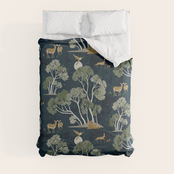 A Forest Awakens Full Moon Comforter