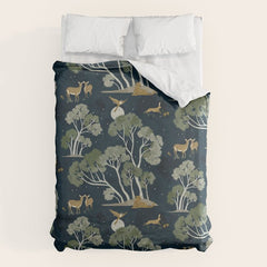 A Forest Awakens Full Moon Duvet Cover