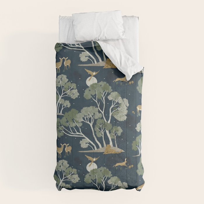 A Forest Awakens Full Moon Comforter