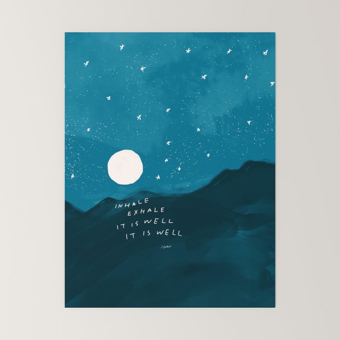 "Inhale Exhale It is Well It Is Well" Mini Art Print