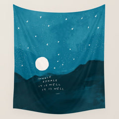"Inhale Exhale It is Well It Is Well" Wall Tapestry