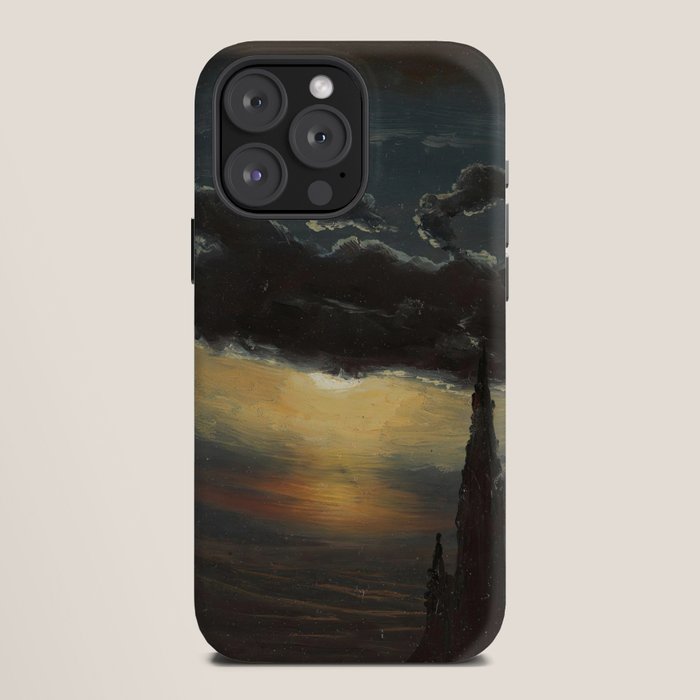 "Study of Clouds in Moonlight" by Knud Baade, 1848 iPhone Case
