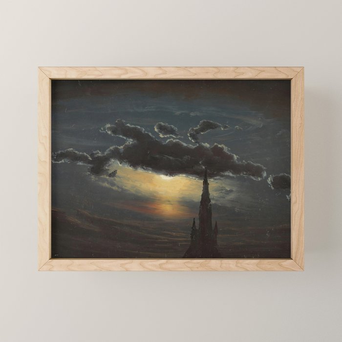 "Study of Clouds in Moonlight" by Knud Baade, 1848 Mini Art Print