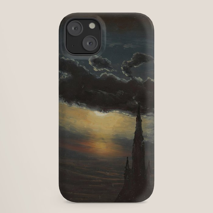 "Study of Clouds in Moonlight" by Knud Baade, 1848 iPhone Case