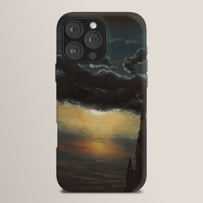 "Study of Clouds in Moonlight" by Knud Baade, 1848 iPhone Case
