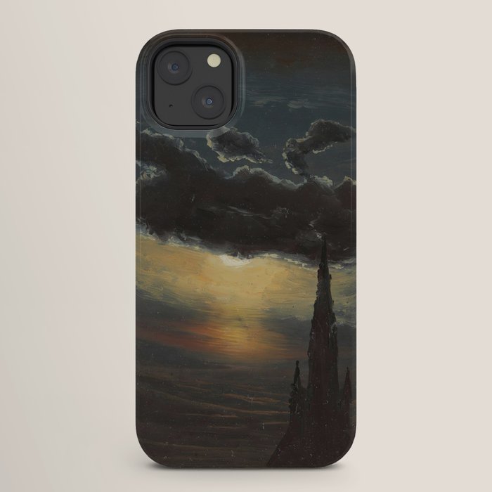 "Study of Clouds in Moonlight" by Knud Baade, 1848 iPhone Case