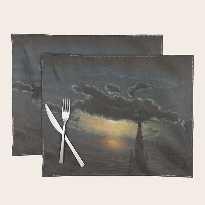 "Study of Clouds in Moonlight" by Knud Baade, 1848 Placemat