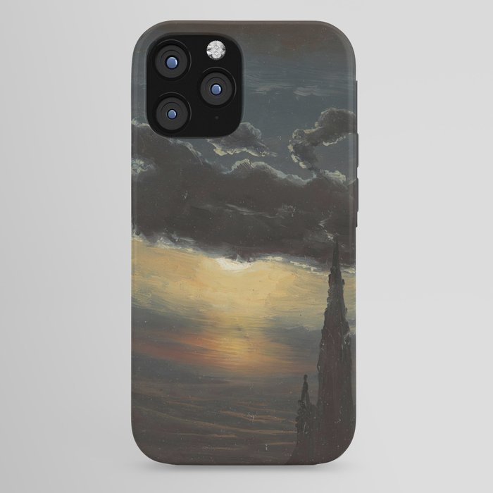 "Study of Clouds in Moonlight" by Knud Baade, 1848 iPhone Case
