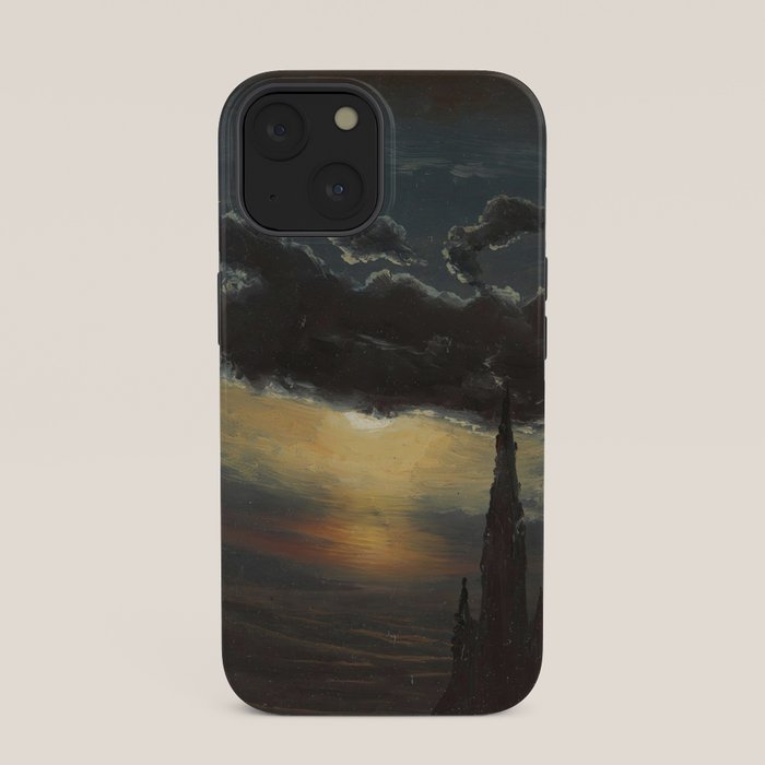 "Study of Clouds in Moonlight" by Knud Baade, 1848 iPhone Case